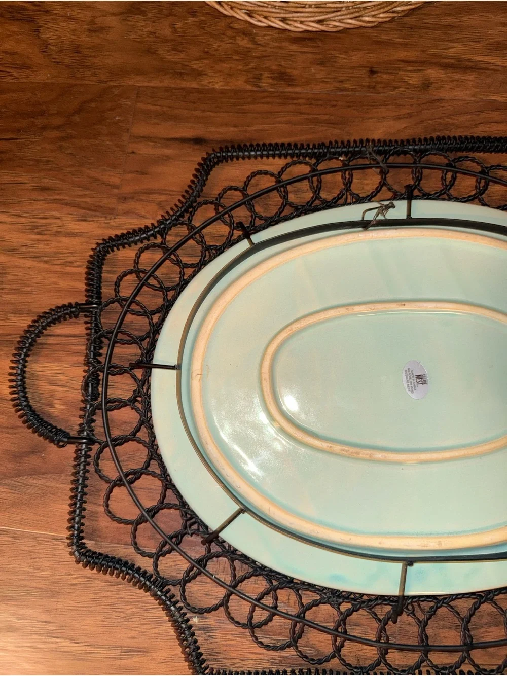 Vintage French Wire Serving Tray/French Country Decor-Square Nest